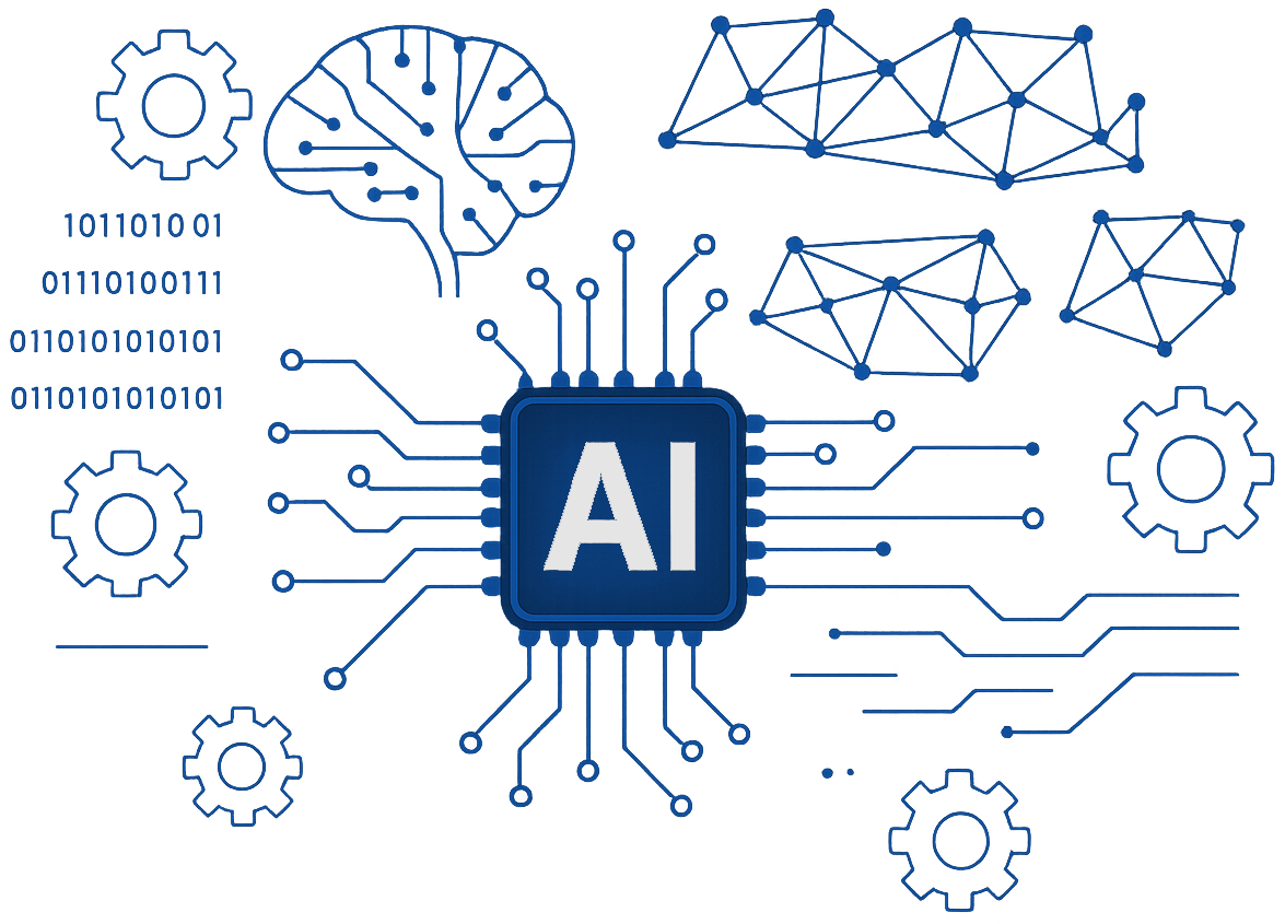 vektorový obrázek čipu s nápisem AI