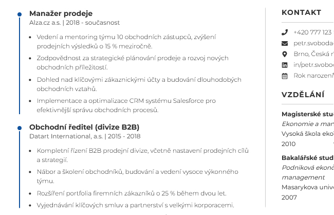 Ukázka CV