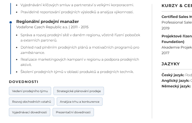 Ukázka CV