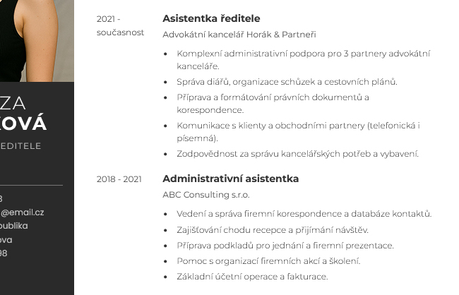 Ukázka CV