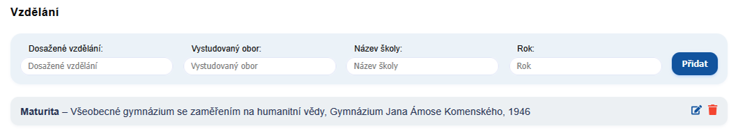 Krok 2 – Vzdělání