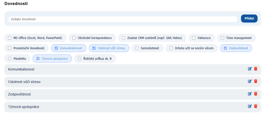 Krok 5 – Dovednosti